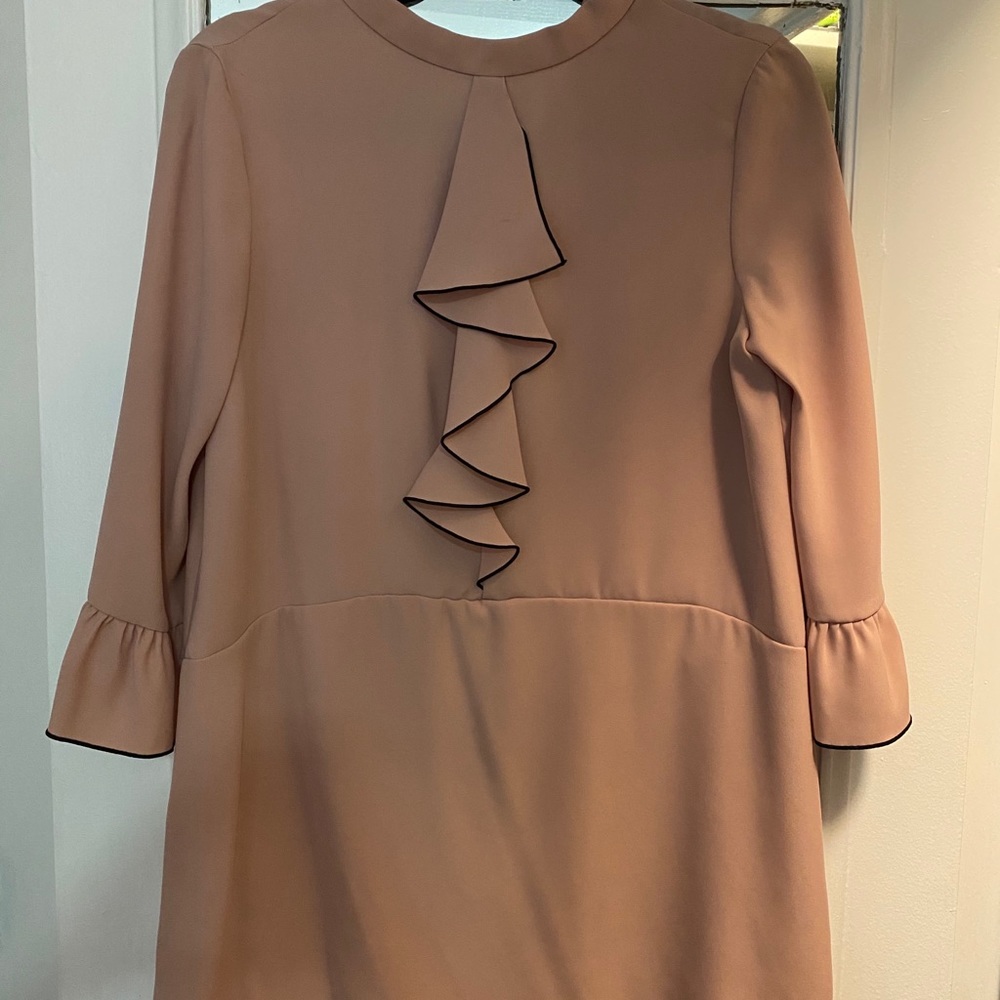 Zara bell sleeve flare dress in a rose pink